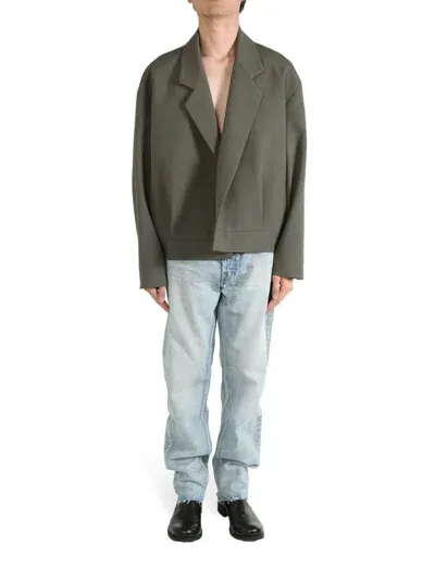 Fear Of God Wool Notched-lapels Blazer In Green