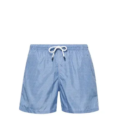 Fedeli Madeira Geometric-print Swim Shorts In Blue