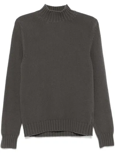 Fedeli Brown Cashmere-virgin Wool Blend Jumper