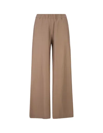 Fedeli Camel Cashmere Wide Trousers In Brown