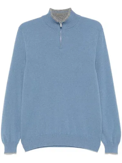 Fedeli Cashmere Cardigan In Blue