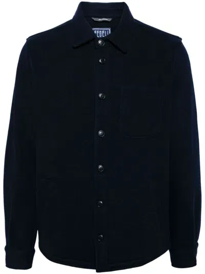 Fedeli Chester Shirt Jacket In Blue