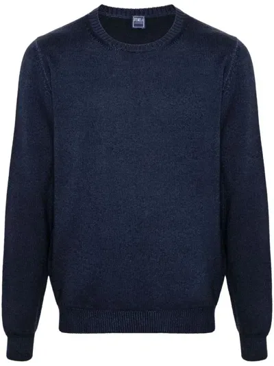 Fedeli Merino-wool Sweater In Blue