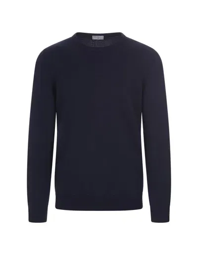 Fedeli Night Blue Cashmere Crew Neck Pullover