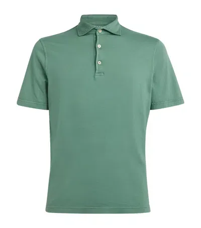 Fedeli Organic Giza Cotton Polo Shirt In Green