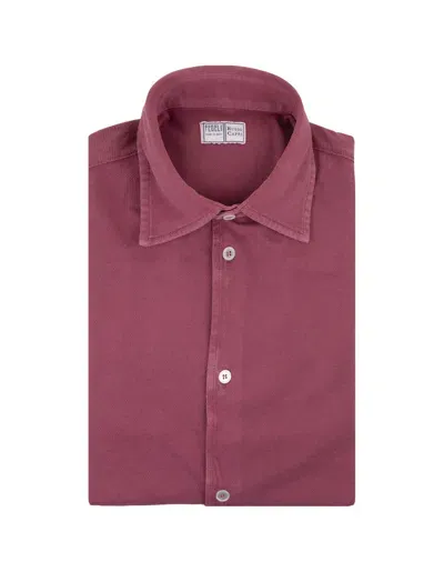 Fedeli Purple Classic Shirt In Light Piquet