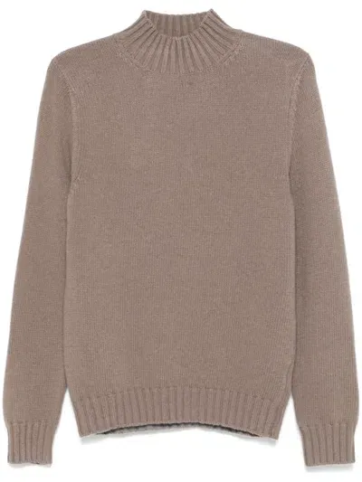 Fedeli Ribbed-trim Sweater In Brown