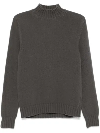 Fedeli Ribbed-trim Sweater In Brown