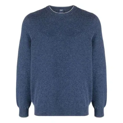 Fedeli Argentina Fine-knit Cashmere Jumper In Blue