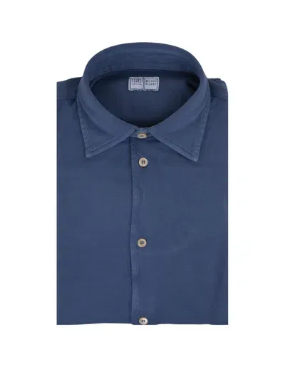 Fedeli Teorema Shirt In Blue Cotton Piqué