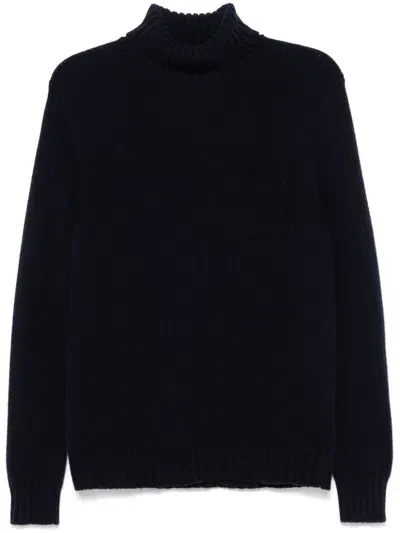 Fedeli Turtleneck Sweater In Blue