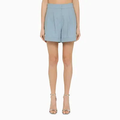 Federica Tosi Cerulean Wool-blend Shorts In Blue