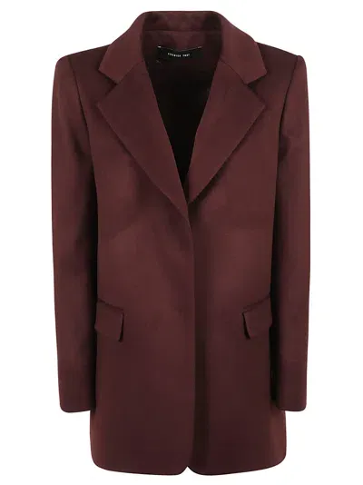 Federica Tosi Concealed Blazer In Burgundy