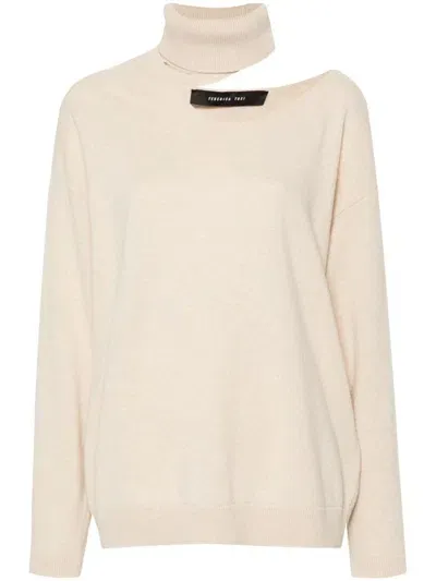 Federica Tosi Cut-out Detail Sweater In Nude & Neutrals