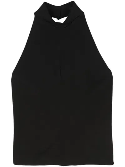 Federica Tosi Halterneck Knitted Top In Black