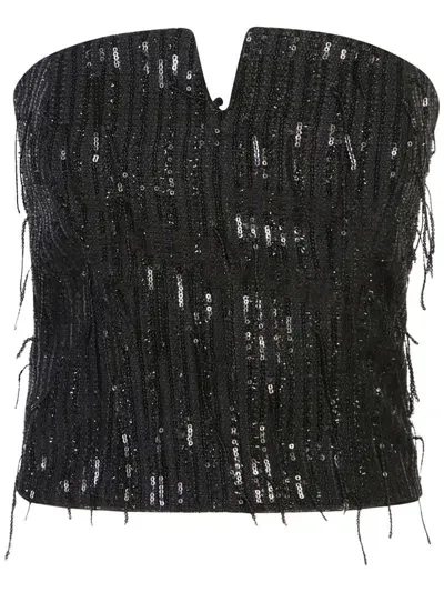 Federica Tosi Sequin-embellished Top In Black