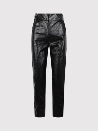 Federica Tosi Straight Shiny Trousers In Black