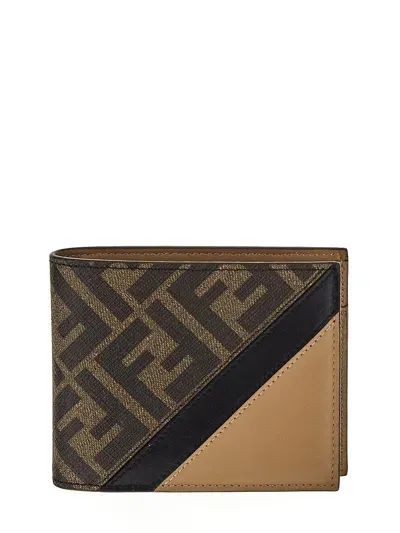 Fendi Bifold Logo Wallet In Brown