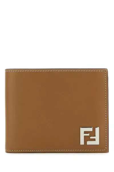 Fendi Cappuccino Leather Wallet In Brown