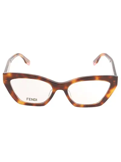 Fendi Cat-eye Flame Effect Glasses In Brown