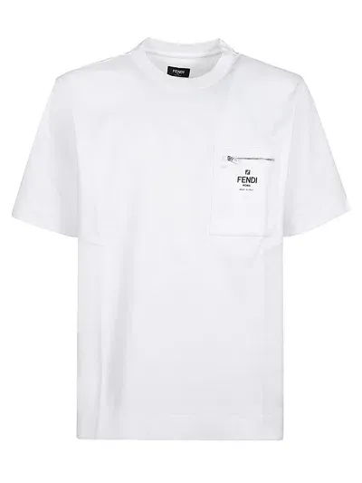 Fendi Logo-print Cotton T-shirt In White