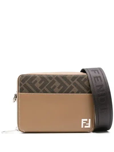 Fendi Ff Camera Case Organizer Shoulder Bag In Brown