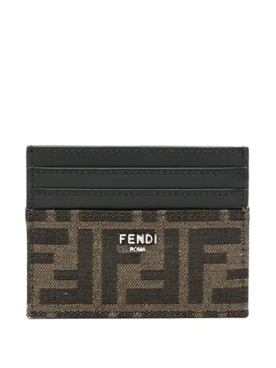 Fendi Ff Card Holder In Brown