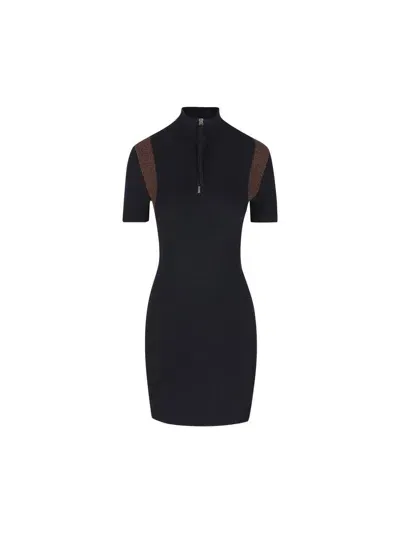 Fendi Fitted Jersey Dress In Blue