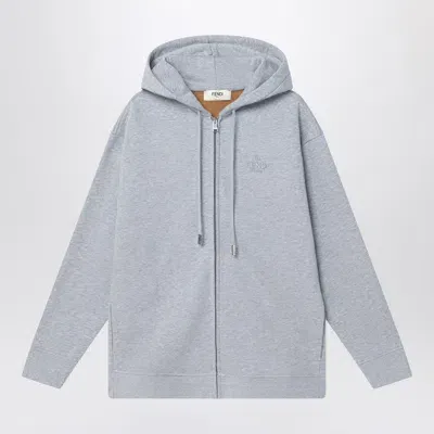 Fendi Grey Sweatshirt With Zip In Fleece Cotton Women In Gray