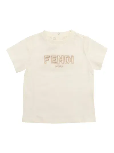 Fendi Jr Jersey T-shirt In White