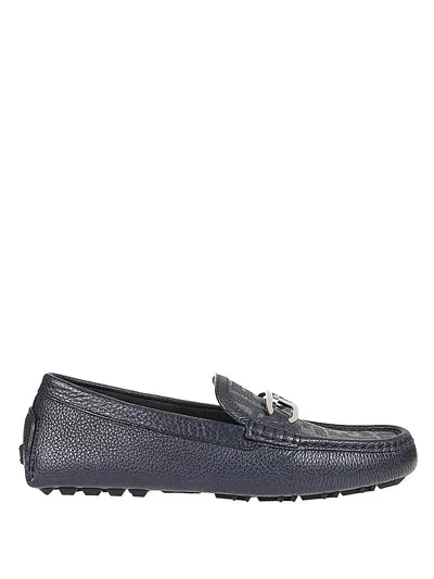 Fendi Leather Moccasin In Blue