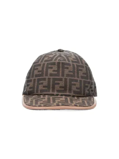 Fendi Logo Baseball Cap In Brown