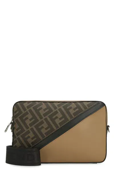 Fendi Men's  Diagonal Camera Case Bag In Brown