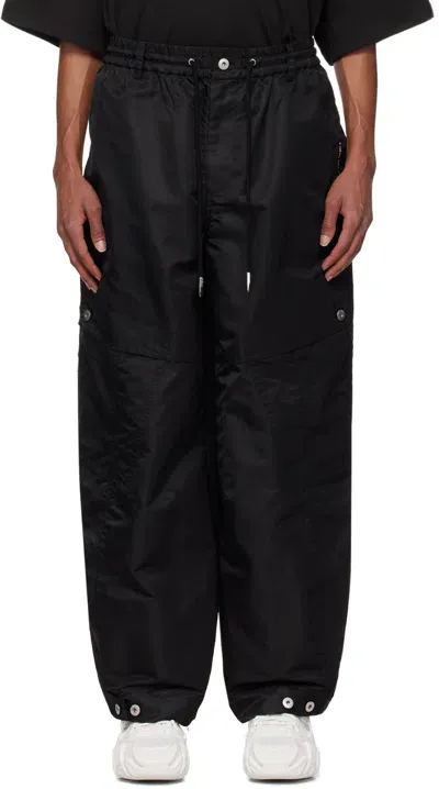 Feng Chen Wang Black Deconstructed Cargo Pants