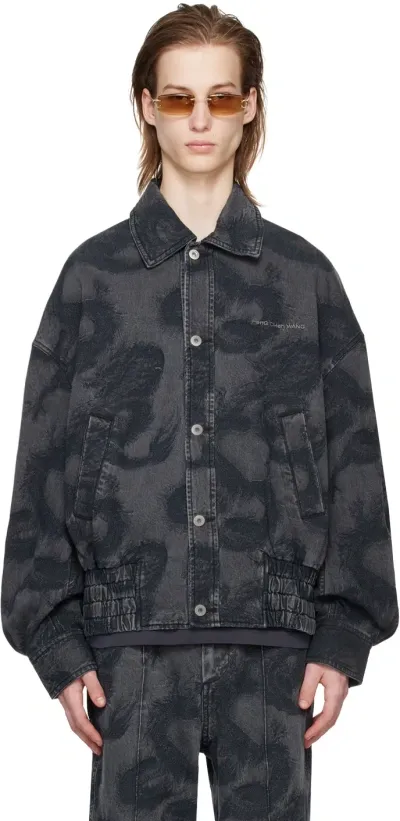 Feng Chen Wang Black Dragon Denim Jacket