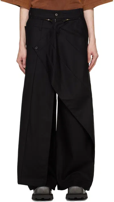 Feng Chen Wang Black Oversize Skirt Trousers