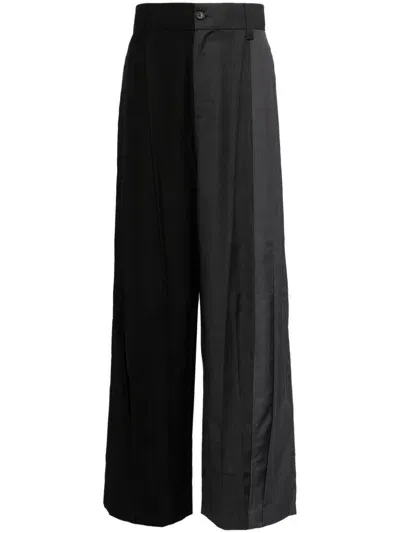 Feng Chen Wang Patchwork Design Trouser In Black