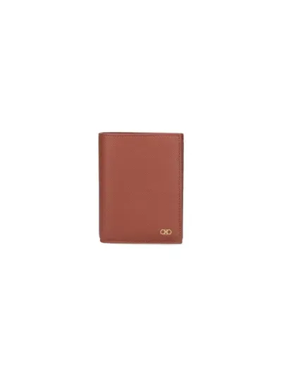 Ferragamo Bi-fold Wallet "gancini" In Brown