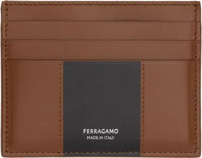 Ferragamo Brown & Black Bicolor Card Holder