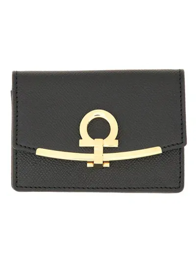 Ferragamo Business Card Holder Hooks In Black