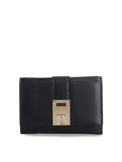 Ferragamo Compact Wallet In Black