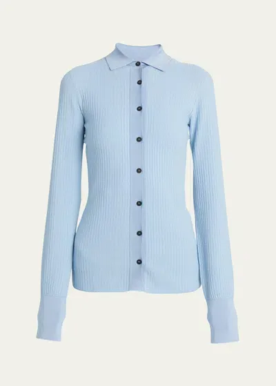 Ferragamo Long-sleeve Cardigan In Light Blue