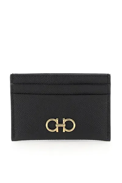 Ferragamo Gancini Card Holder In Black