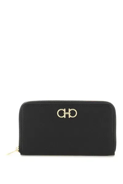 Ferragamo Gancini Continental Wallet In Black