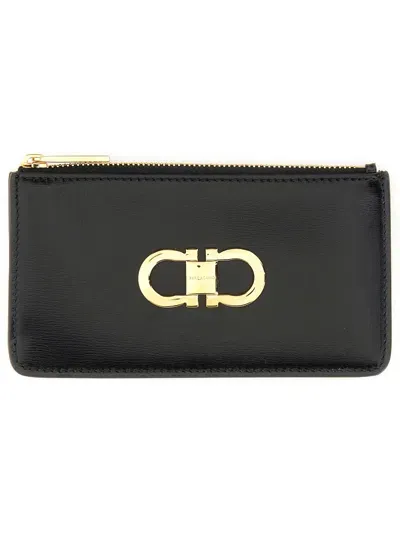 Ferragamo Gancini Credit Card Holder In Black