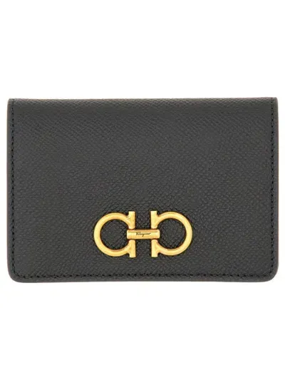 Ferragamo Gancini Credit Card Holder In Black