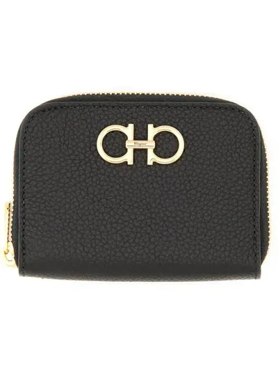 Ferragamo Gancini Credit Card Holder In Black