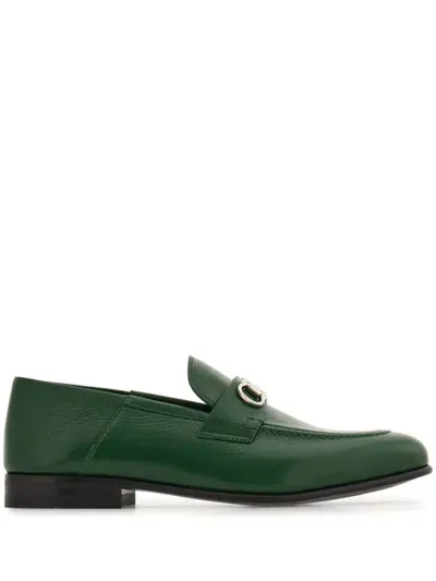 Ferragamo Gancini Loafers In Green