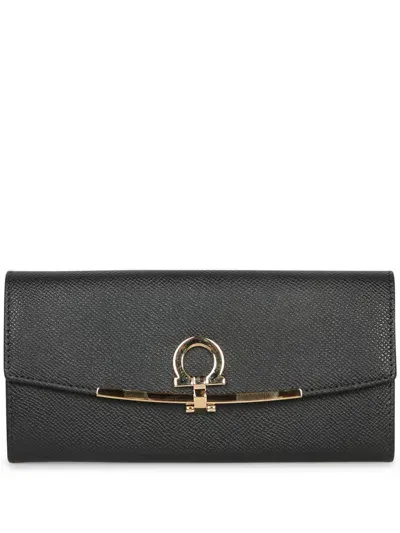 Ferragamo Gancino Clip Black Wallet