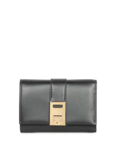 Ferragamo Hug Bicolor Black Wallet